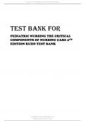 TEST BANK FOR PEDIATRIC NURSING THE CRITICAL COMPONENTS OF NURSING CARE 2ND EDITION RUDD.