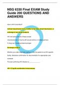 NSG 6330 Final EXAM Study  Guide 200 QUESTIONS AND  ANSWERS