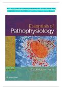 TEST BANK ESSENTIALS OF PATHOPHYSIOLOGY 4TH EDITION PORTH| COMPLETE GUIDE CHAPTER 1-46| Porth, Carol Mattson, Gaspard, Kathryn J| Latest Practice Exam Bank 100% Veriﬁed Answers| Graded A+