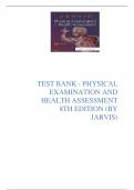 TEST BANK - PHYSICAL EXAMINATION AND HEALTH ASSESSMENT 8TH EDITION (BY JARVIS) Latest Verified Review 2023 Practice Questions and Answers for Exam Preparation, 100% Correct with Explanations, Highly Recommended, Download to Score A+
