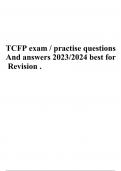 TCFP exam / practise questions And answers 2023/2024 best for Revision .