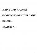 TCFP & GFD HAZMAT AWARENESS/OPS TEST BANK 2023/2024 GRADED A+.