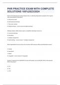 PHR PRACTICE EXAM WITH COMPLETE SOLUTIONS 100&percnt;2023&sol;2024