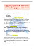 2023 HESI Pharmacology Version 1 With 100&percnt; Verified Questions And Answers     Graded A&plus;&period;