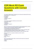 CDR Mock RD Exam Questions with Correct Answers 