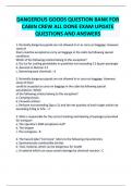 DANGEROUS GOODS QUESTION BANK FOR CABIN CREW ALL DONE EXAM UPDATE QUESTIONS AND ANSWERS