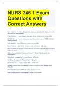 NURS 346 1 Exam Questions with Correct Answers 