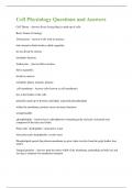 Cell Physiology Questions and Answers