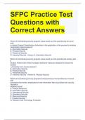 SFPC Practice Test Questions with Correct Answers 