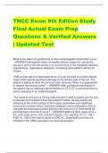 TNCC Exam 9th Edition Study Final Actual Exam Prep  Questions & Verified Answers | Updated Test