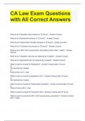 CA Law Exam Questions with All Correct Answers 