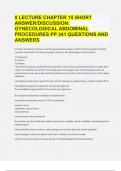 II Lecture Chapter 15 Short Answer/Discussion: Gynecological Abdominal Procedures pp 341 questions and answers