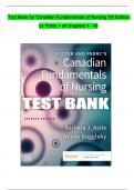 Test Bank For Potter and Perry's Canadian Fundamentals of Nursing 7th Edition By Barbara Astle.