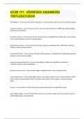 GCM 111  VERIFIED ANSWERS 100&percnt;2023&sol;2024