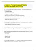 GCM 111 FINAL EXAM VERIFIED ANSWERS 100&percnt;2023&sol;2024