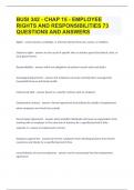 BUSI 342 - CHAP 15 - EMPLOYEE RIGHTS AND RESPONSIBILITIES |73 QUESTIONS AND ANSWERS 2023