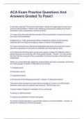 ACA Exam Practice Questions And Answers Graded To Pass&excl;&excl;&period;