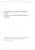 NSG 5002 Week 5 Knowledge Check, South University