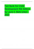 Test Bank For Child Development 9th Edition by Laura E&period; Berk-latest -2023