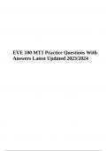 EVE 100 MT1 Practice Questions With Answers Latest Updated 2023/2024