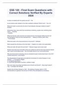 ESS 120 - Final Exam Questions with Correct Solutions Verified By Experts 2024