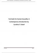 Test Bank for Human Sexuality: A Contemporary Introduction by Caroline F. Pukall All Chapters Updated A+