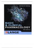 BASIC AND CLINICAL PHARMACOLOGY 14TH EDITION TEST  BANK BY KATZUNG & TREVOR ALL 66 CHAPTERS FULLY COVERED