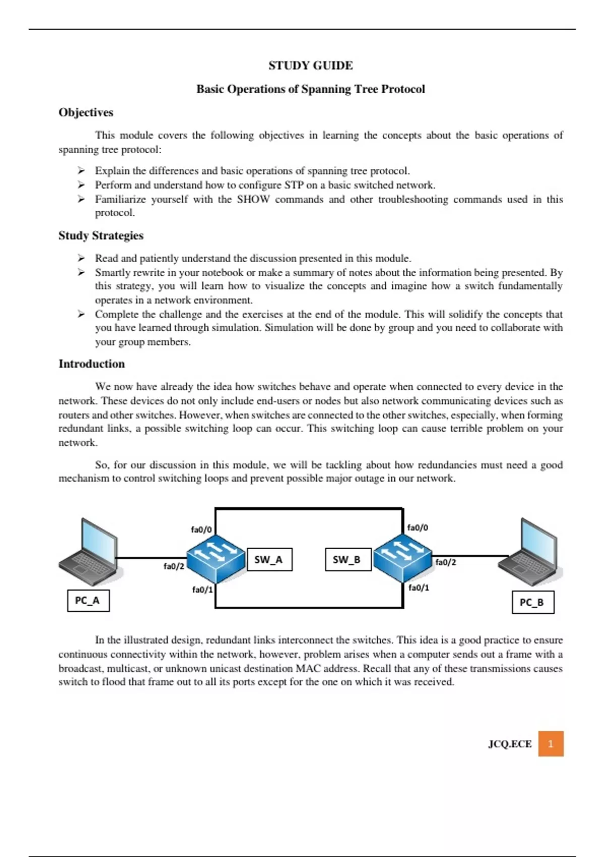Introduction to Networking - Spanning Tree Protocol - (PECEC3) - Stuvia US