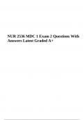 NUR 2536 MDC 1 Exam 2 Questions With Answers Latest Graded A+