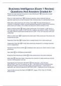 Business Intelligence &lpar;Exam 1 Review&rpar; Questions And Answers Graded A&plus;