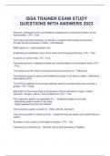  ISSA TRAINER EXAM STUDY QUESTIONS WITH ANSWERS 2023