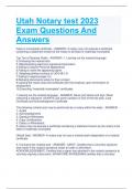 Utah Notary test 2023  Exam Questions And  Answers