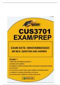 CUS3701 300 MCQ ANSWERED EXAM PREP 2023