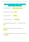 Engine performance Exam 1 Questions and Answers 100&percnt; Pass