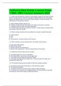 California Real Estate License Exam 1 With 100&percnt; Correct Answers 2023