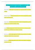 Enlightenment terms questions and answers already passed