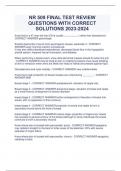 NR 509 FINAL TEST REVIEW  QUESTIONS WITH CORRECT  SOLUTIONS 2023-2024
