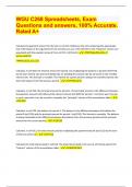 &lpar;Top QUALITY 2024&sol;2025 EXAM REVIEW&rpar; WGU C268 Spreadsheets&comma; Exam  Questions and answers&comma; 100&percnt; Accurate&period;  Rated A&plus;