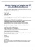 Infection Control and Isolation test ATI 2023 Questions and Answers 