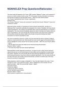 NGN&sol;NCLEX Prep Questions&sol;Rationales with verified solutions &lpar;A&plus; graded&rpar;