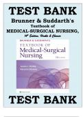 TEST BANK For Brunner & Suddarth's Textbook of  MEDICAL-SURGICAL NURSING, 14th Edition, Hinkle & Cheever