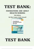 FOUNDATIONS AND ADULT HEALTH NURSING 9TH EDITION TEST BANK Latest Verified Review 2023 Practice Questions and Answers for Exam Preparation, 100% Correct with Explanations, Highly Recommended, Download to Score A+