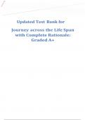 Updated Test Bank for   Journey across the Life Span with Complete Rationale: Graded A+