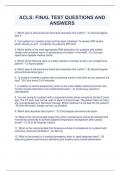 ACLS&colon; FINAL TEST QUESTIONS AND ANSWERS
