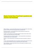   Master Scuba Diver Final Exam questions and answers well illustrated.