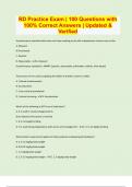 RD Practice Exam &vert; 100 Questions with 100&percnt; Correct Answers &vert; Updated & Verified A