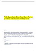  PADI, Open Water Diver, Final Exam Review questions and answers latest top score.