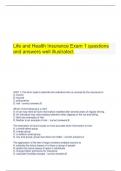  Life and Health Insurance Exam 1 questions and answers well illustrated.  