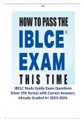 IBCLC Study Guide Exam Questions (Over 290 Terms) with Correct Answers, Already Graded A+ 2023-2024.