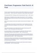 Final Exam&colon; Progression&colon; Field Tech III - IV Final Exam Questions And Answers 